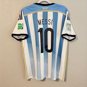 Argentina Messi 2014 world cup home soccer jersey